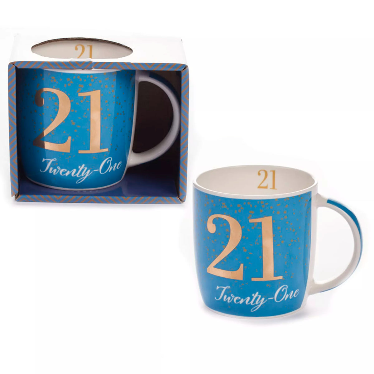 Birthday Mug Age 21 in Blue
