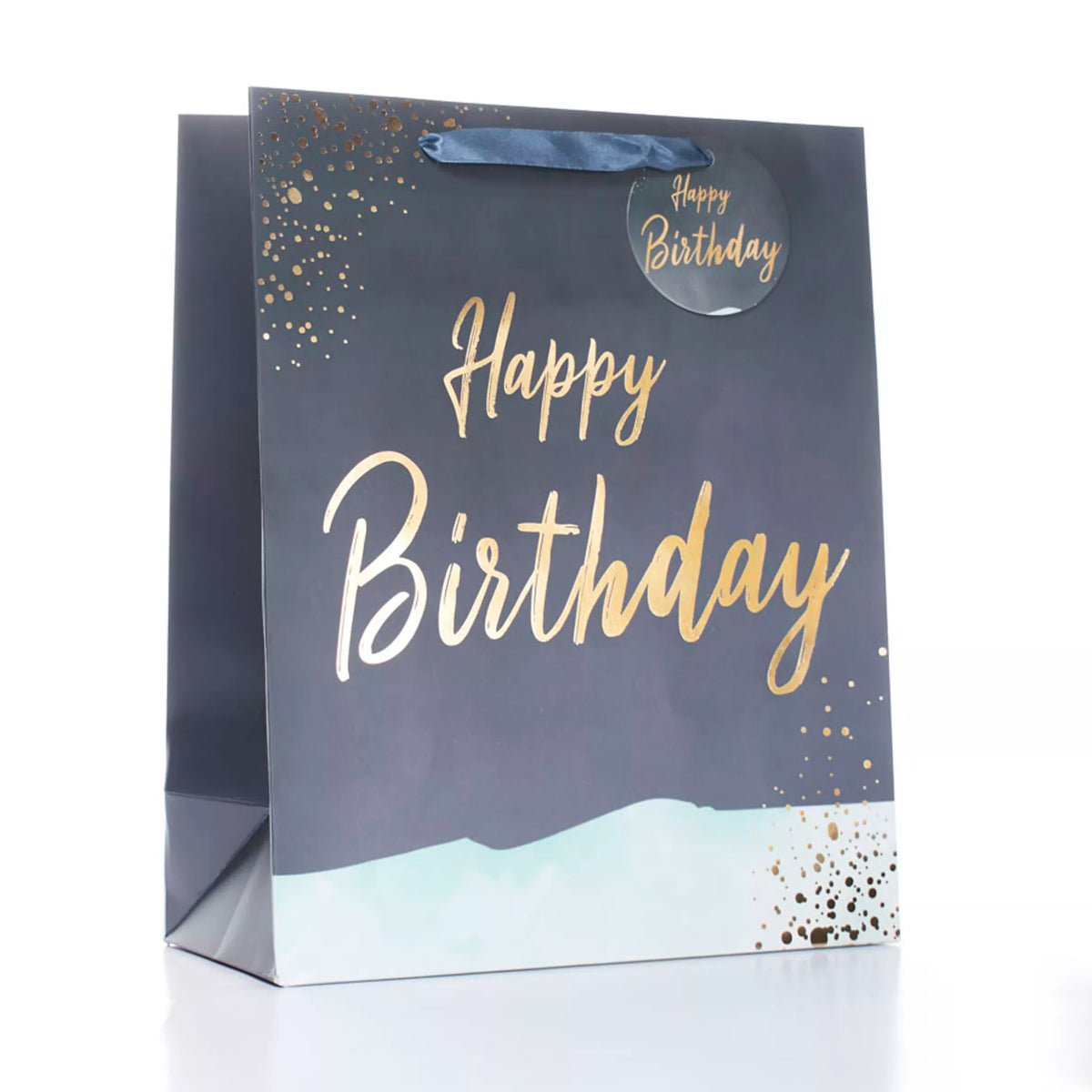 Gift Bag Happy Birthday Teal Medium