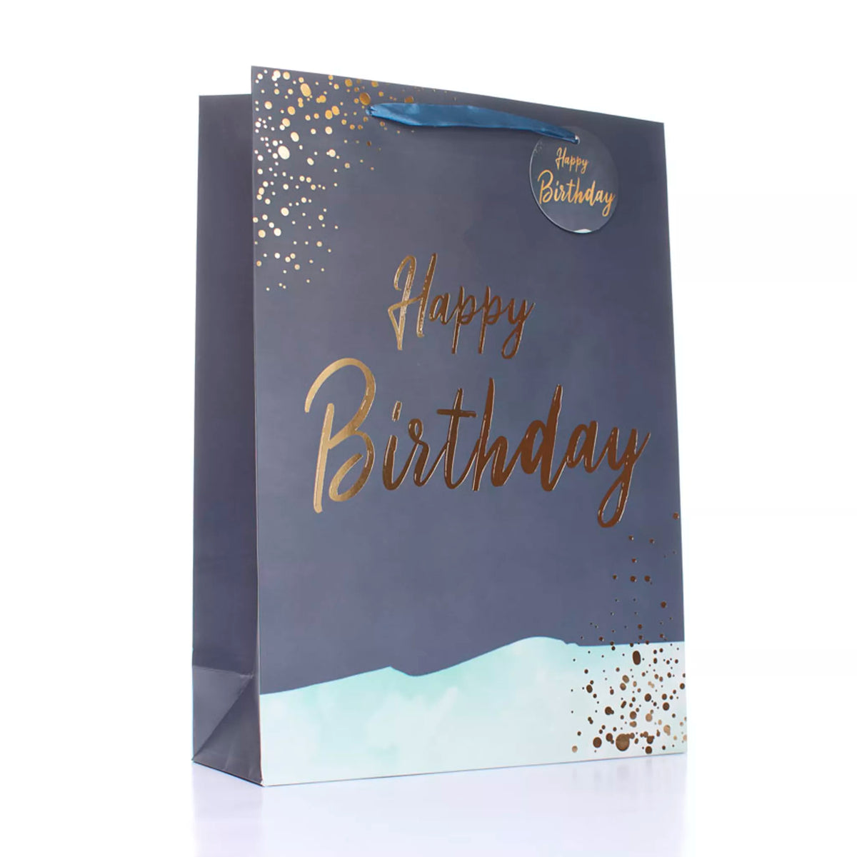 Gift Bag Happy Birthday Teal Extra Large