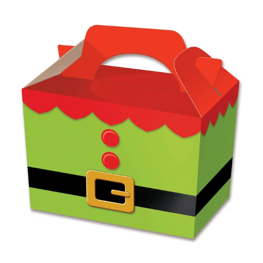 ELF TUNIC PARTY FOOD BOXES CHILDREN'S KIDS CHRISTMAS PARTY BOX