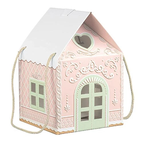 Pretty Pink & White Christmas Gift Elf House Box