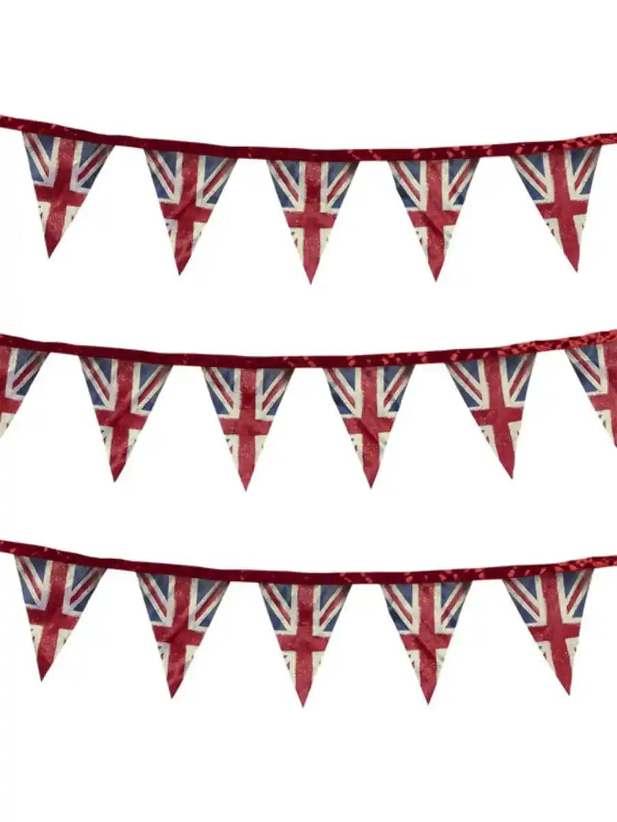 Union Jack Vintage Fabric Bunting - 3m