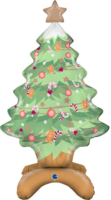 38" Stand Up Air Fill Christmas Tree Foil Balloon