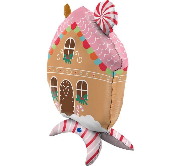 40" Gingerbread House Air Fill Self Standing Christmas Foil Balloon