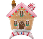 40" Gingerbread House Air Fill Self Standing Christmas Foil Balloon