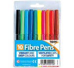 10PK Fibre Colouring Pens