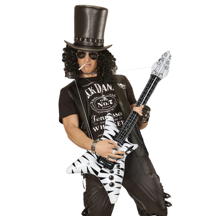 Inflatable Black & White Rockstar Guitar
