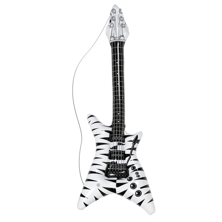 Inflatable Black & White Rockstar Guitar