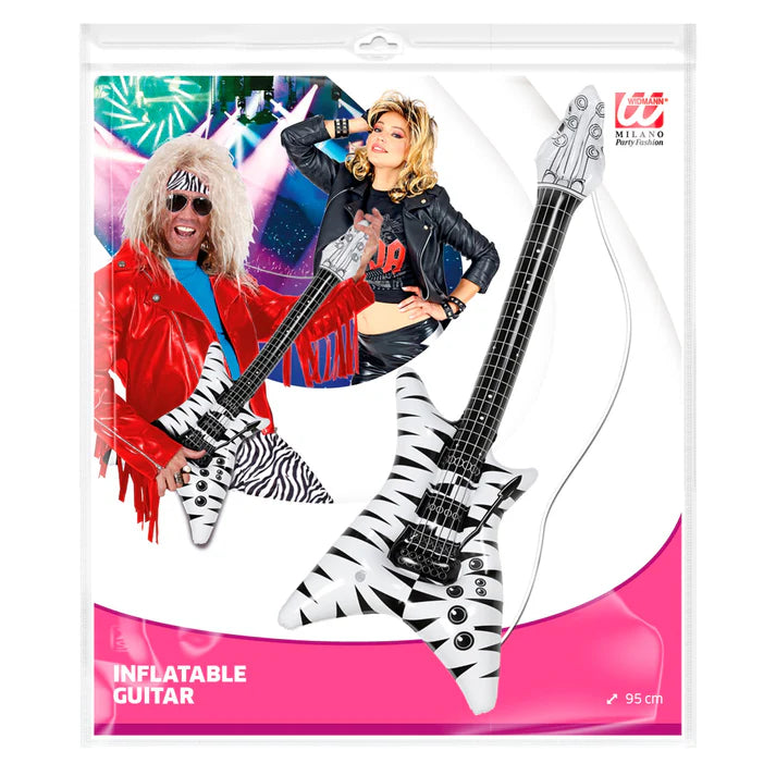 Inflatable Black & White Rockstar Guitar