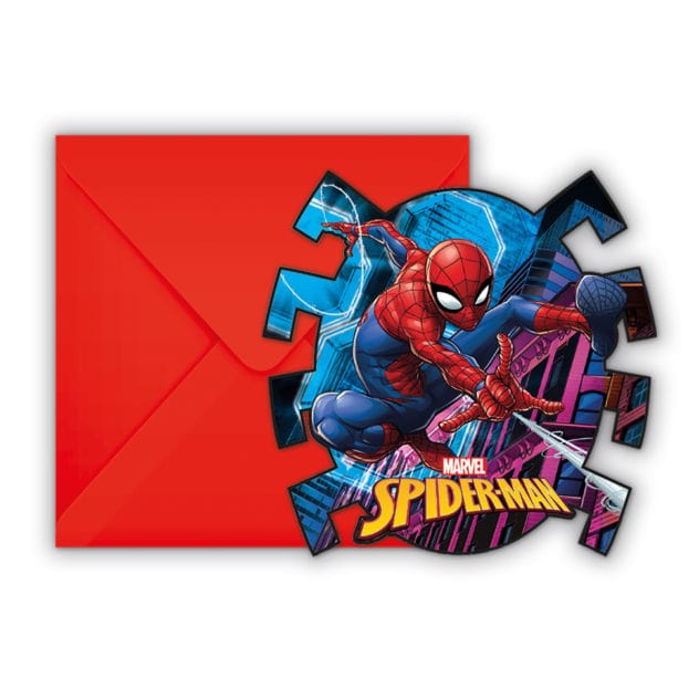 Spider-Man Party Invitations & Envelopes - 6pk