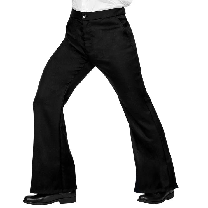 Adult 1970's Groovy Style Black Trousers