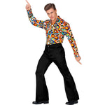 Adult 1970's Groovy Style Black Trousers