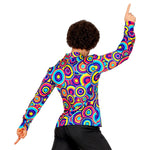 Adult 1970's Groovy Style Blue Bubbles Shirt