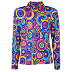 Adult 1970's Groovy Style Blue Bubbles Shirt