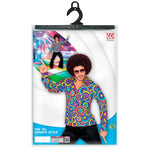 Adult 1970's Groovy Style Blue Bubbles Shirt