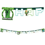 Minecraft Party Happy Birthday Banner