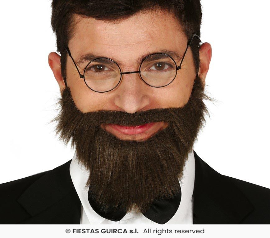 Brown Beard and Moustache with Elastic