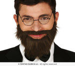 Brown Beard and Moustache with Elastic