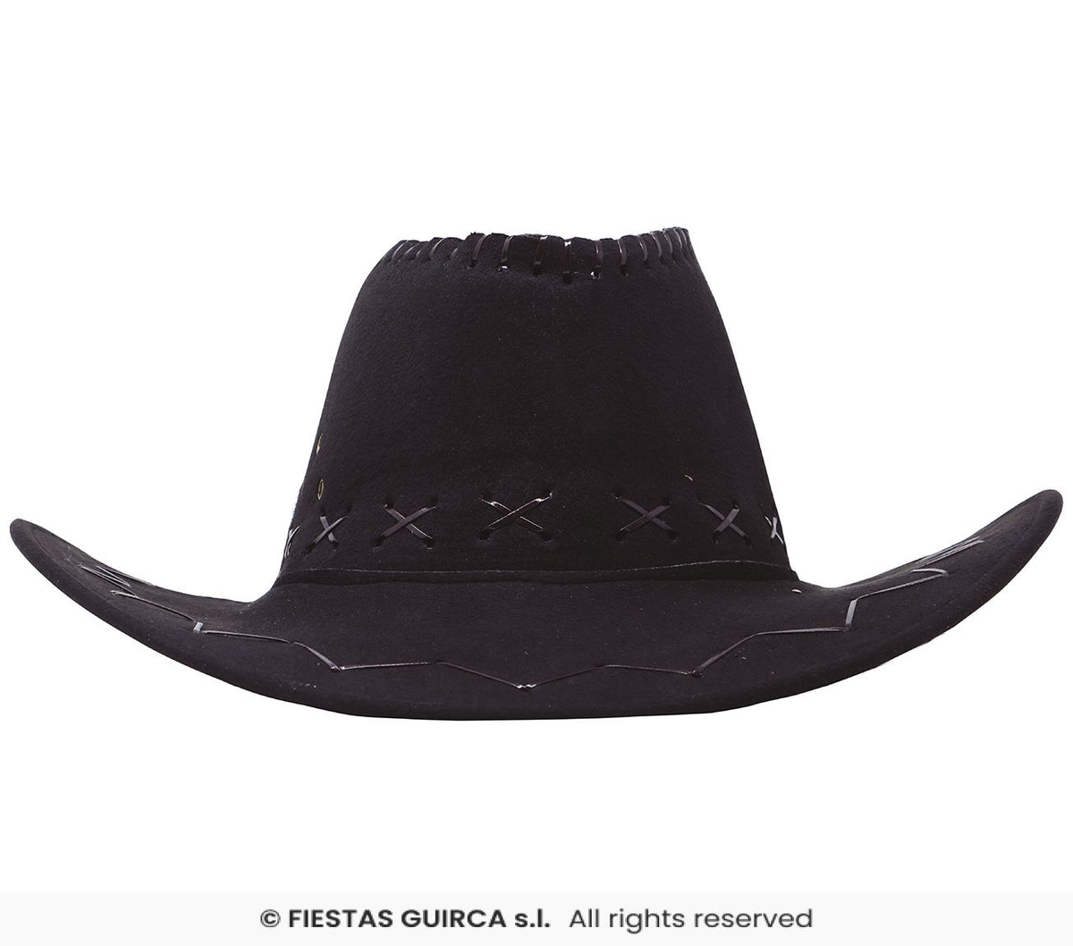 Faux Leather Cowboy Hat - Black