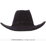 Faux Leather Cowboy Hat - Black