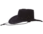 Faux Leather Cowboy Hat - Black