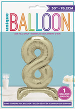 Air Fill Giant Standing Foil Balloon - Gold Number 8
