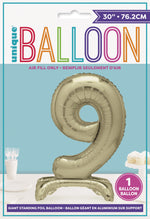 Air Fill Giant Standing Foil Balloon - Gold Number 9