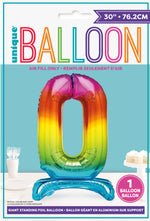 Air Fill Giant Standing Foil Balloon - Rainbow Number 0