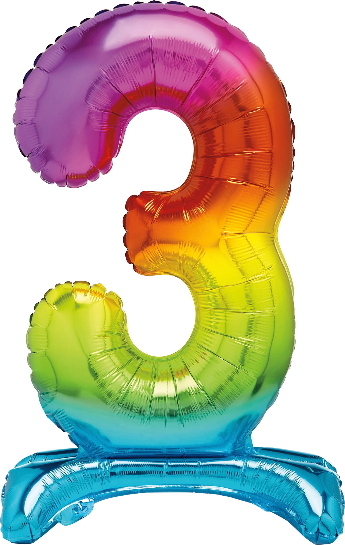 Air Fill Giant Standing Foil Balloon - Rainbow Number 3