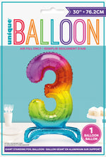 Air Fill Giant Standing Foil Balloon - Rainbow Number 3