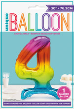 Air Fill Giant Standing Foil Balloon - Rainbow Number 4