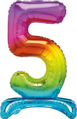 Air Fill Giant Standing Foil Balloon - Rainbow Number 5