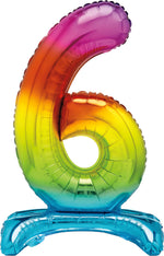 Air Fill Giant Standing Foil Balloon - Rainbow Number 6