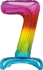 Air Fill Giant Standing Foil Balloon - Rainbow Number 7