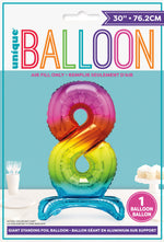 Air Fill Giant Standing Foil Balloon - Rainbow Number 8