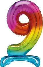 Air Fill Giant Standing Foil Balloon - Rainbow Number 9