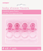 Pink Crystal Pacifier Favors 2"4ct