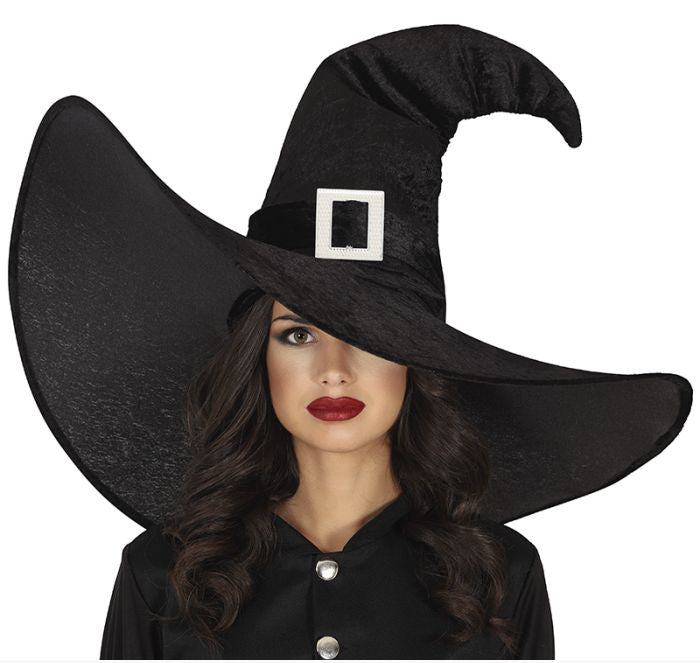 Extra Large Black Witches Hat with Buckle