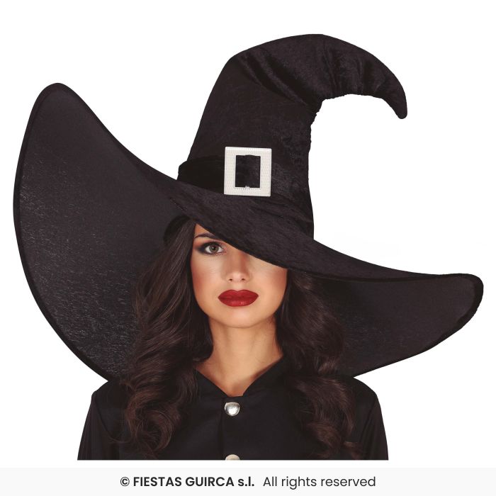 Extra Large Black Witches Hat with Buckle