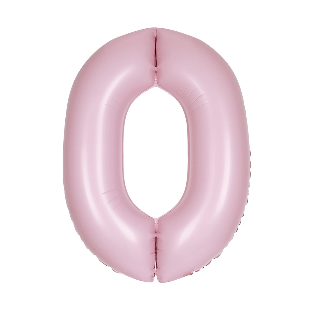 Matte Lovely Pink Number 0 Foil Balloon 34"