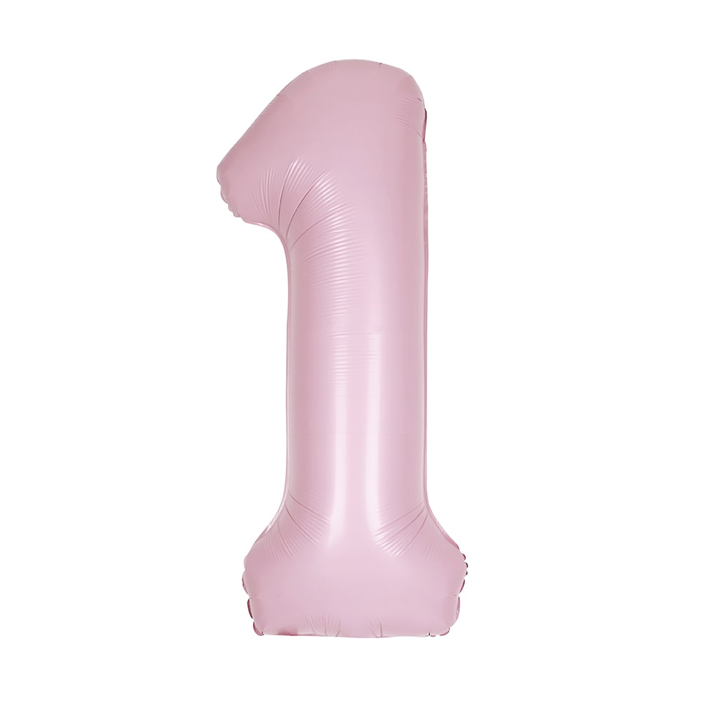 Matte Lovely Pink Number 1 Foil Balloon 34"