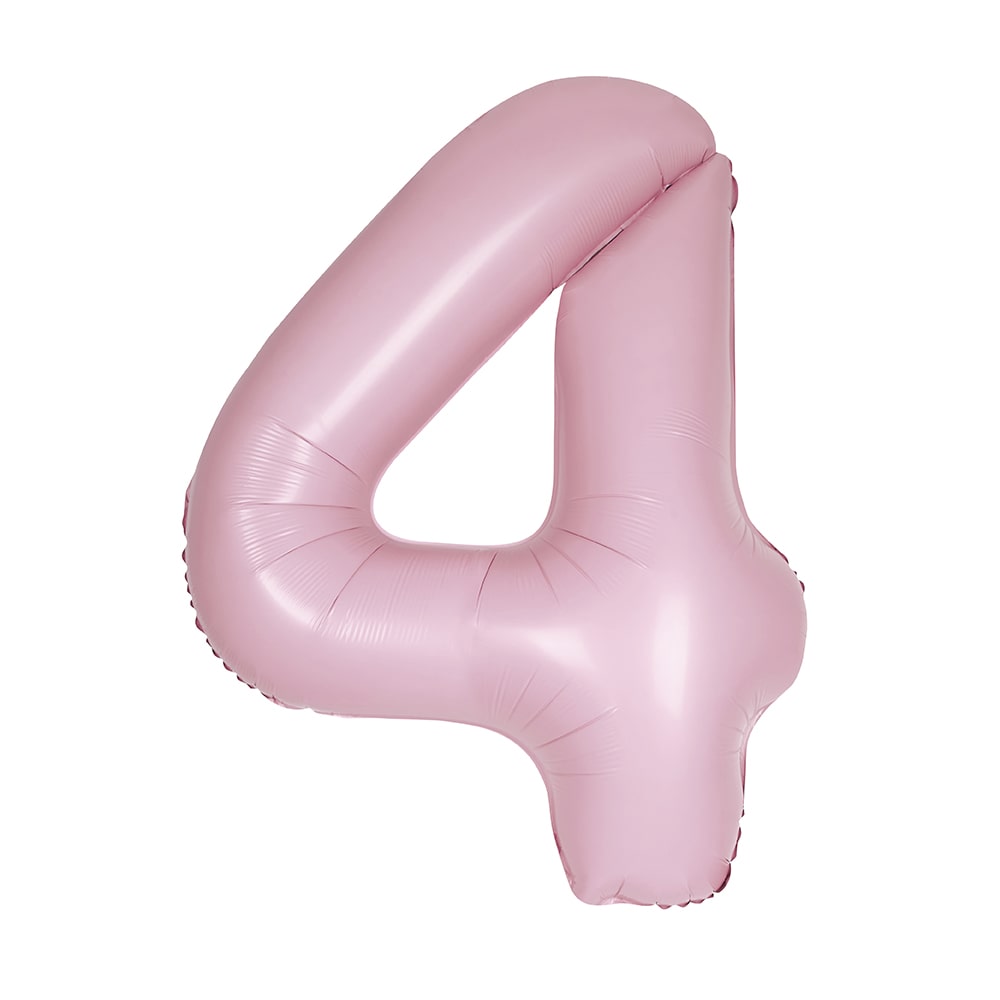 Matte Lovely Pink Number 4 Foil Balloon 34"