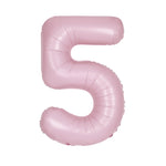 Matte Lovely Pink Number 5 Foil Balloon 34"