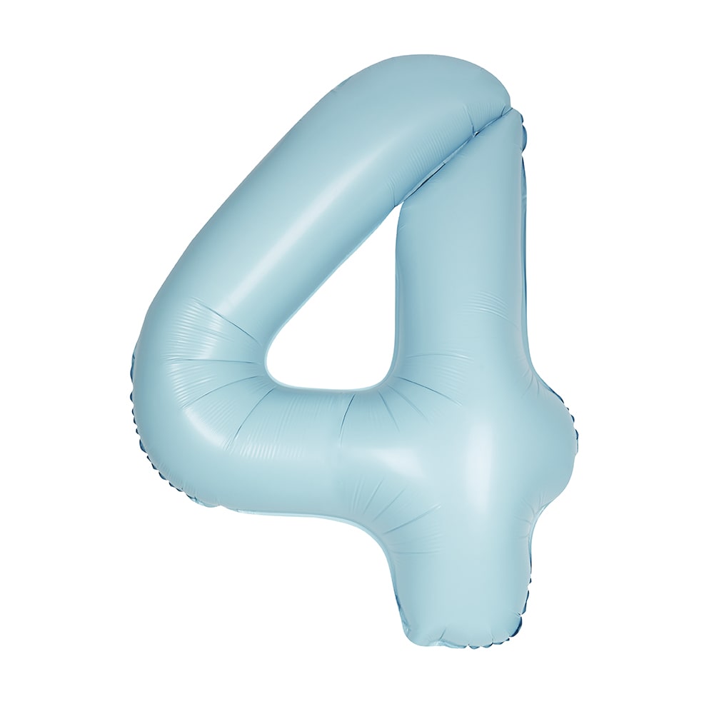 Matte Powder Blue Number 4 Foil Balloon 34"