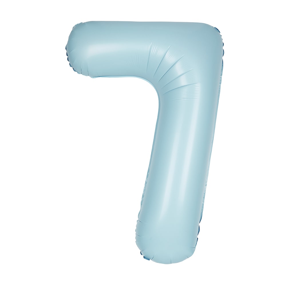 Matte Powder Blue Number 7 Foil Balloon 34"