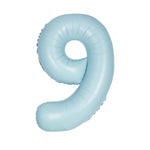 Matte Powder Blue Number 9 Foil Balloon 34"