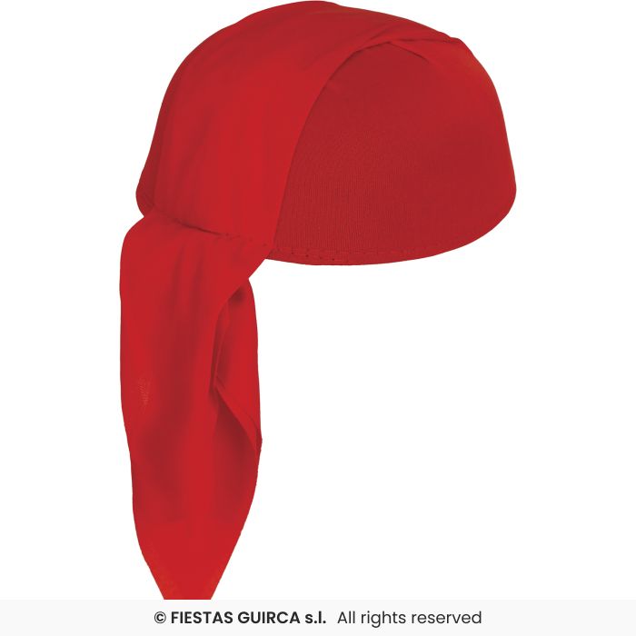 Red Pirate Hat With Skull & Cross Bone Detail