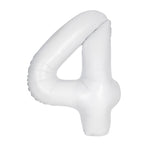 Matte White Number 4 Foil Balloon 34"