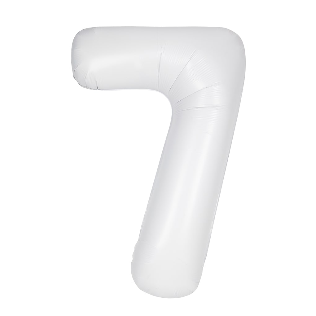 Matte White Number 7 Foil Balloon 34"