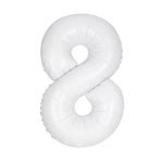 Matte White Number 8 Foil Balloon 34"